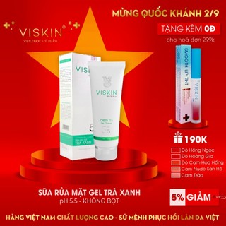Sữa rửa mặt viskin trà xanh không bọt ph 5.5 - 100g