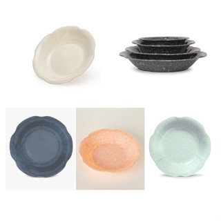 Dĩa hoa nhựa Melamine vân đá (DH106/107/108VD)