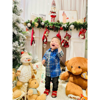 Áo sơ mi kẻ, sơ mi bò cho bé HM auth size 4m - 4y