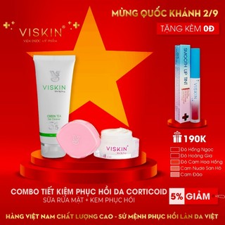 Combo Tiết kiệm Phục hồi da nhiễm corticoid - Dược mỹ phẩm VISKIN (bộ 2 sản phẩm) [CHÍNH HÃNG]