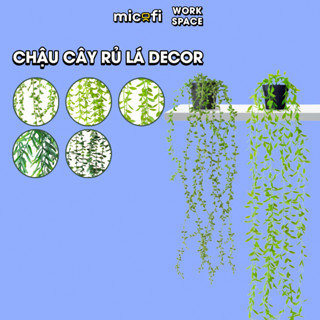 Chậu Cây Giả Dây Leo Micofi Trang Trí Nhựa Decor Ban Công, Cây Dây Leo Rủ Lá Cảnh Nhân Tạo Decor Phòng Ngủ Phòng Khách