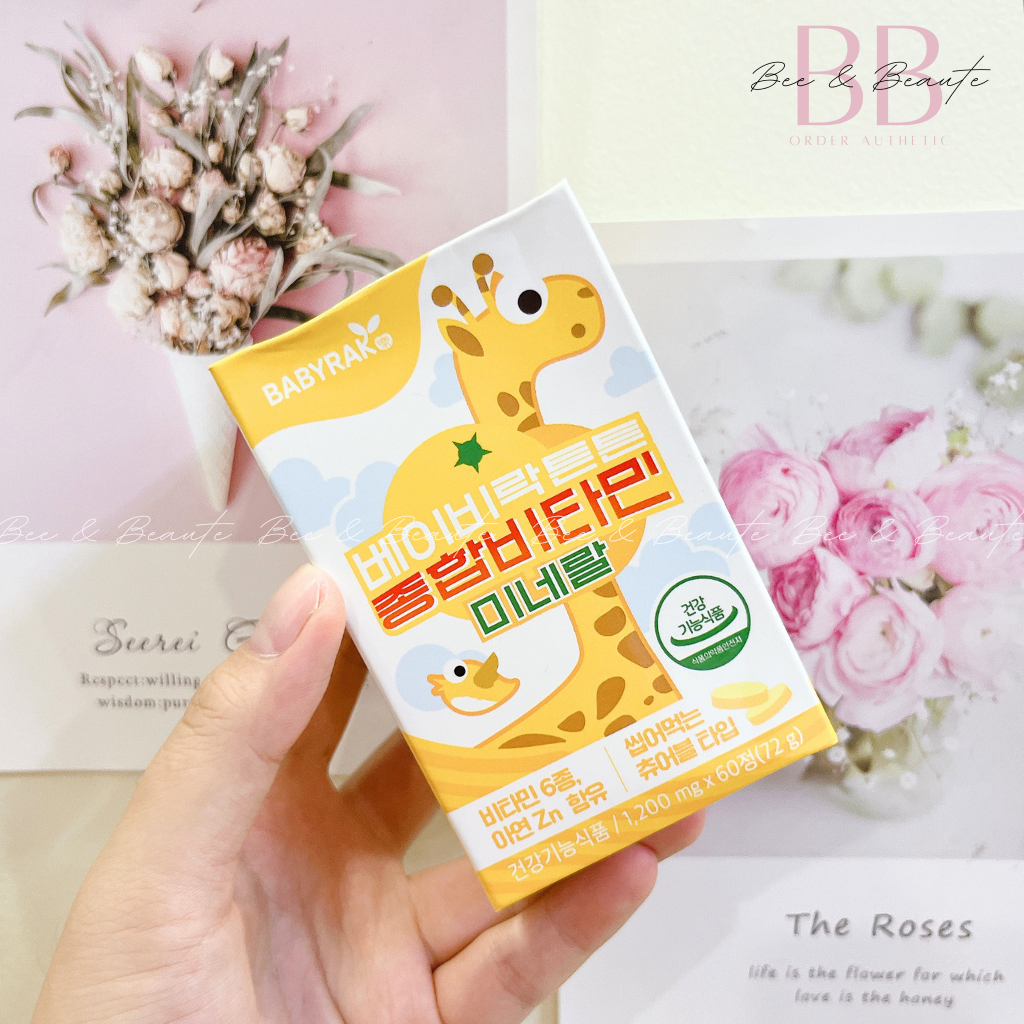 Kẹo vitamin tổng hợp cho bé hươu cao cổ Babyrak hàng nội địa Hàn Quốc