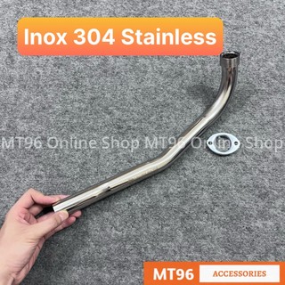 Cổ Pô Inox 304 Cho Wave Rs, Wave S100, Wave A100 2004-2016 Siêu Bóng Dày Dặn Không Sét