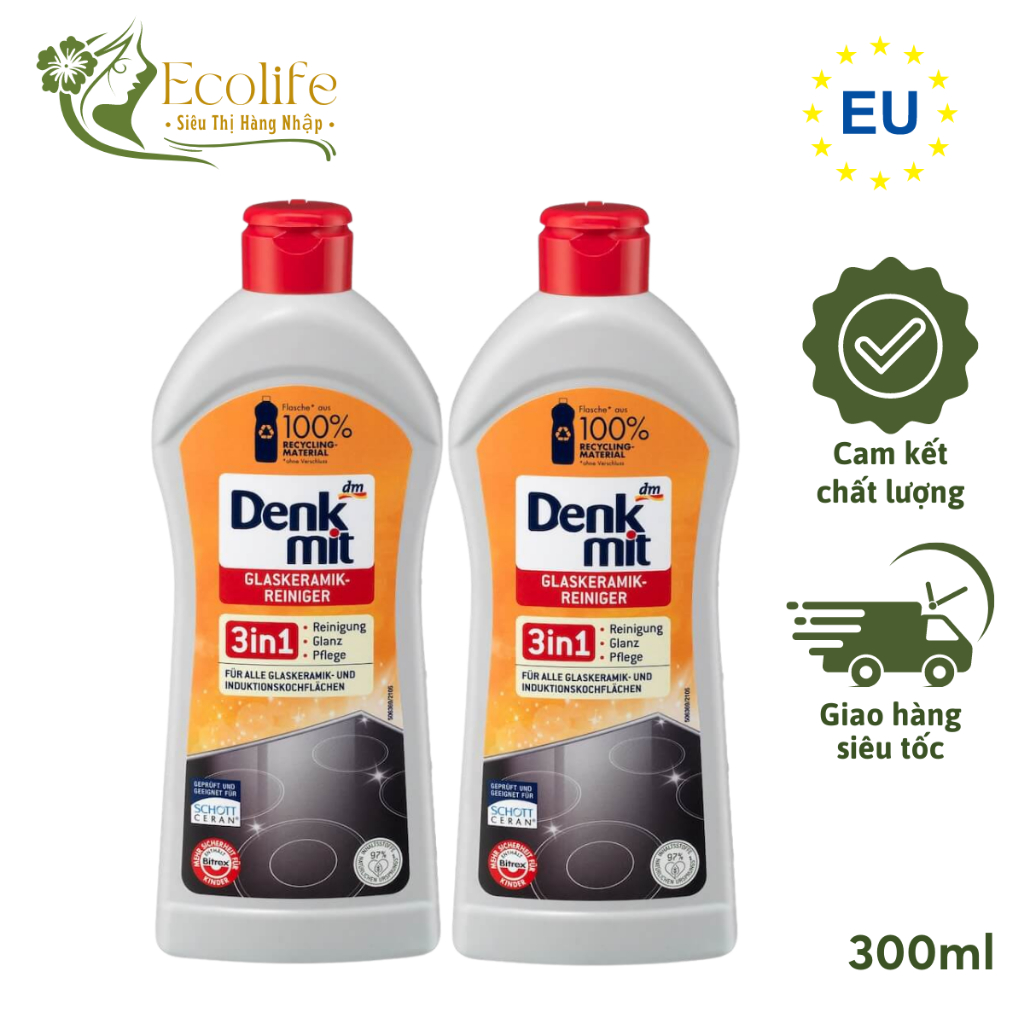Dung dịch vệ sinh mặt bếp DENKMIT 3 in 1 300 ml - Hàng Đức Chính Hãng