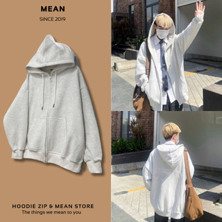 Áo khoác hoodie zip MEANSTORE áo khoác nỉ nam nữ loại nỉ chân cua, da cá, bông form rộng vải dày dặn màu đen xám tiêu