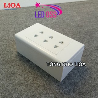 Combo ổ cắm điện ba 2 chấu LiOA 16A 3520W - Lắp nổi