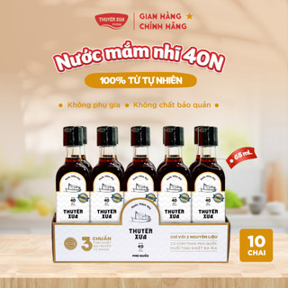 Combo 10 chai nước mắm nhĩ thuyền xưa 40 độ đạm 65ml