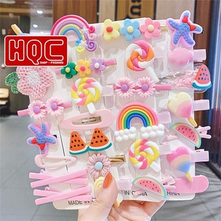 Set 14 Kẹp Tóc Bé gái Kẹp Tóc Họa Tiết Hoạt Hình Kiểu Hàn Quốc Dễ Thương Cho Bé HQC-023