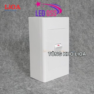 Combo 1 công tắc điện 1 chiều + mặt lỗ vuông LiOA - Lắp nổi