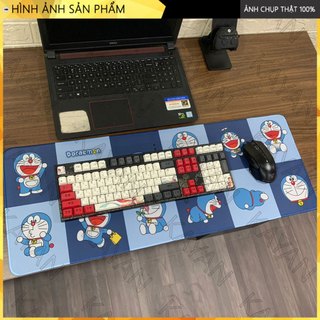 Miếng Lót chuột chống nước cỡ lớn Doraemon 80x30cm và 90x40, dày 3mm, có bo viền