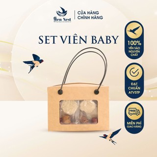 Set Yến Viên Baby túi giấy chia sẵn kèm táo đỏ đường phèn tinh chế nguyên chất SEN NEST