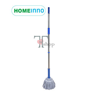 Cây Lau Nhà Vắt Tay Trợ Lực Inox Homeinno Vải Lau Cotton/Poly