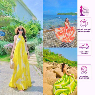 [Sẵn2H] Đầm maxi đi biển omber dáng xoè rộng sống ảo siêu xinh sang chảnh sành điệu