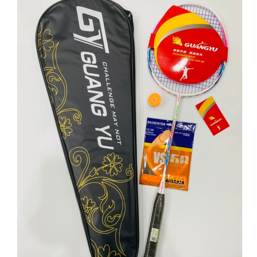 Vợt Cầu Lông GuangYu Khung Cacbon Lực Căng Max 12,7kg Tăng Bao Đựng Vợt + Quấn cán