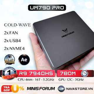 [NAVA] Mini PC Gaming UM790 PRO Minisforum AMD Ryzen 9 7940HS Radeon 780M RDNA3 Máy tính 790 R9 7000