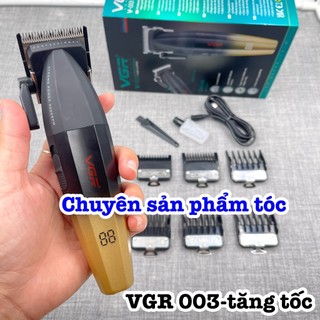 ✅VGR Tông đơ cắt tóc VGR 003 tăng tốc lưỡi mài chuốt sắc bén kim loại titanium sứ ceramic pin 2500mAh thời gian sử dụng
