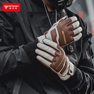  Găng tay da cổ điển đi xe máy Motowolf MDL0345 