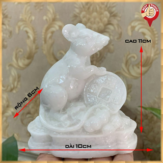 [Chuột phong thủy] Tượng đá trang trí phong thủy tượng Chuột ôm giữ tài lộc phong thuỷ cho gia chủ - Chiều cao 11cm