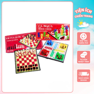 Cờ cá ngựa, cờ vua có nam châm cao cấp 28x28cm, trò chơi rèn luyện trí tuệ, phát triển tư duy