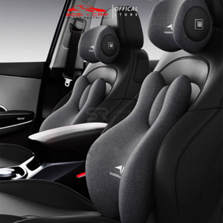 Combo Tựa Đầu Và Tựa Lưng Ô Tô Sairui Massage Chườm Nóng Gối Tựa Ô Tô Giảm Đau Mỏi Cổ Vai Cột Sống Cao Su Non - BoGi