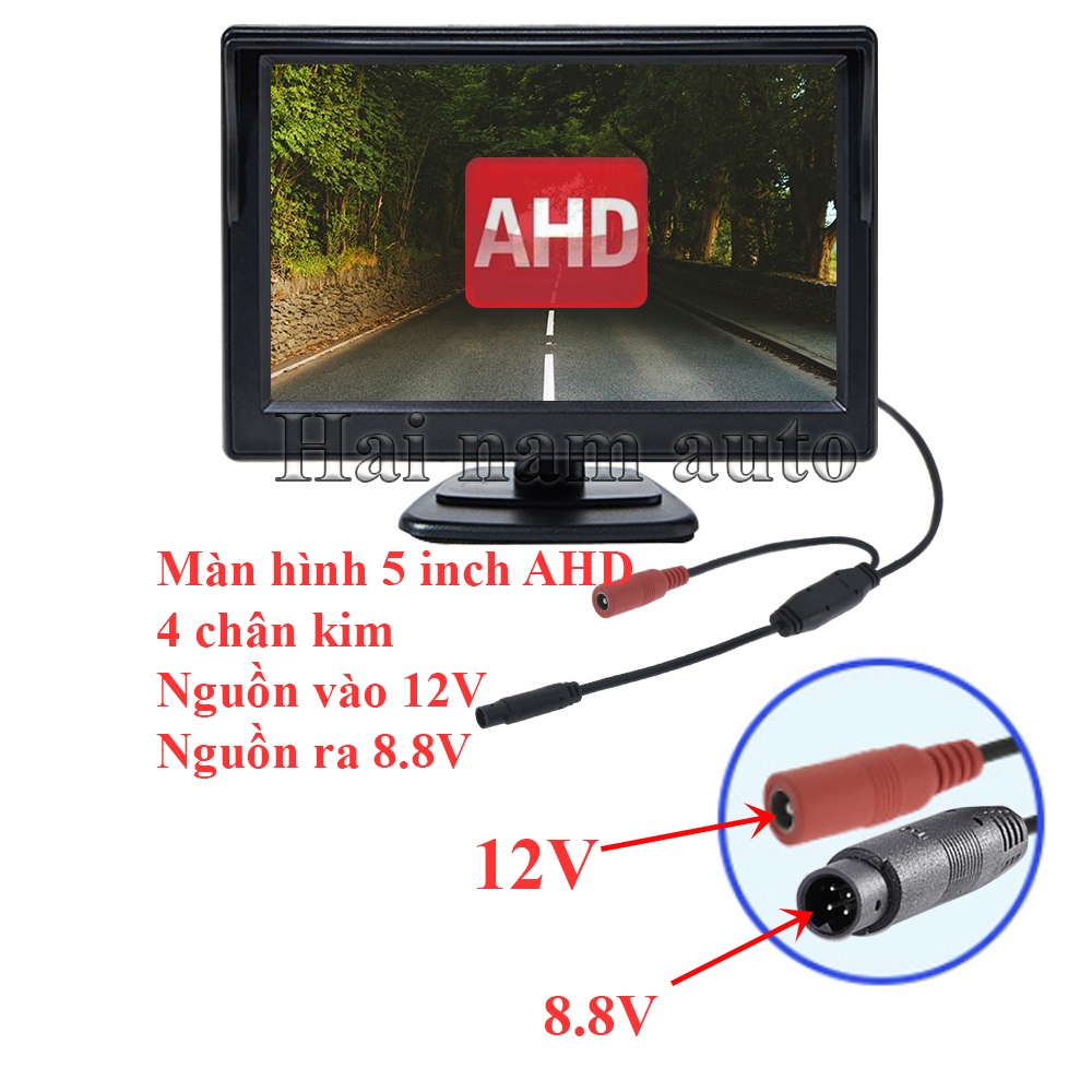 Màn hình taplo ô tô, kích thước 5 inch, công nghệ AHD, CCD, chân tín hiệu: 4 chân kim
