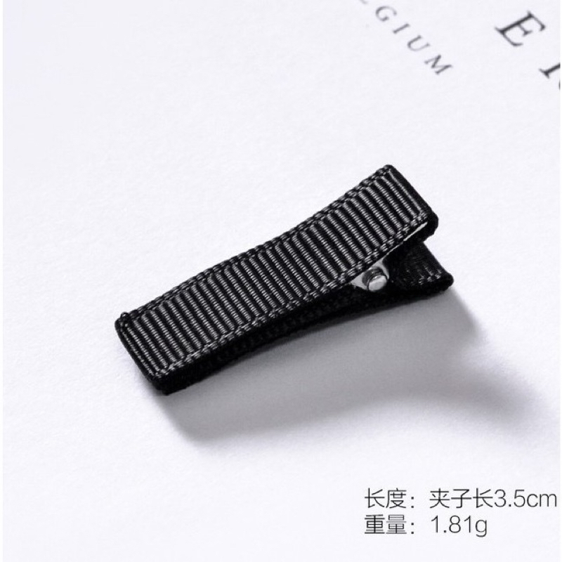 Set 10 Kẹp Mỏ Vịt Bọc Vải Màu Đen, Kẹp Bọc Ruy Băng Gân 3.5CM Nguyên Liệu Làm Đồ Handmade