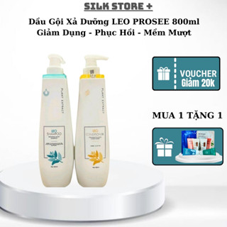 Cặp dầu gội xả LEO PROSEE 800ml Silk Store+ Dưỡng Tóc Kích Mọc Tóc Phục Hồi Tóc Hư Tổn Giảm Rụng Tóc Thơm Lâu