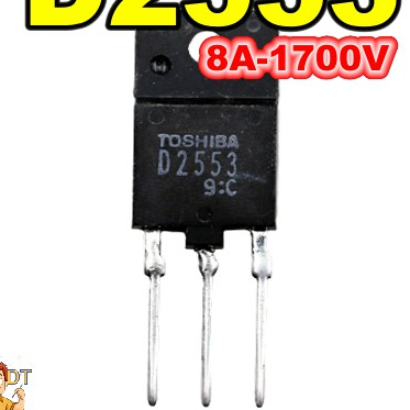 D2553 2SD2553 NPN Transistor 8A 1700V TO-3P tháo máy dùng trong sửa chữa tivi, điện tử,...