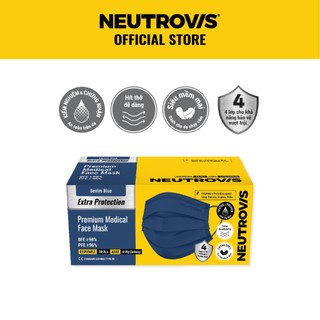 Khẩu Trang Cao Cấp Neutrovis 4 lớp - Hộp 30 cái (có 5 màu)