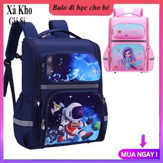   Loại dày  Balo cho bé trai bé gái chống nước chống gù siêu nhẹ rộng rãi ba lô học sinh tiểu học cặp sách đi học 