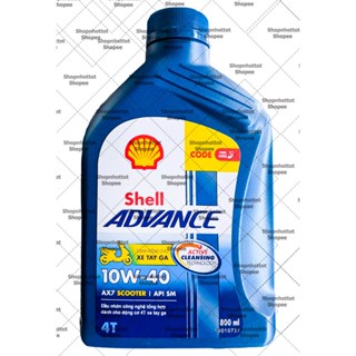 Dầu nhớt tay ga Shell Advance AX7 Scooter 10w40 800ml (0.8L) - Shopnhottot
