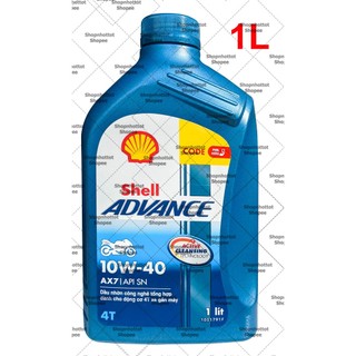 Dầu Nhớt Tổng Hợp Xe Số Shell Advance AX7 10w40 1.000ml ( 1L )