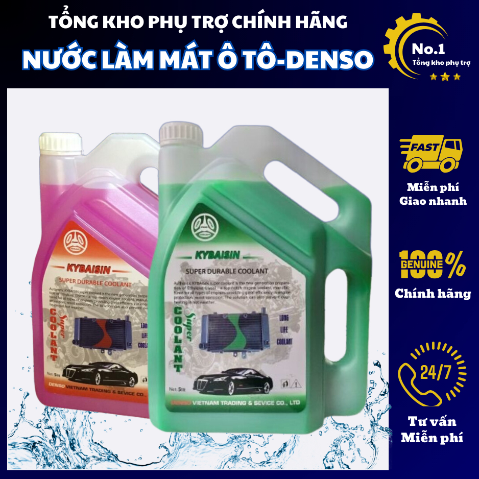 Nước làm mát ô tô, Nước mát ô tô màu xanh đỏ DENSO KYBAISIN 5L