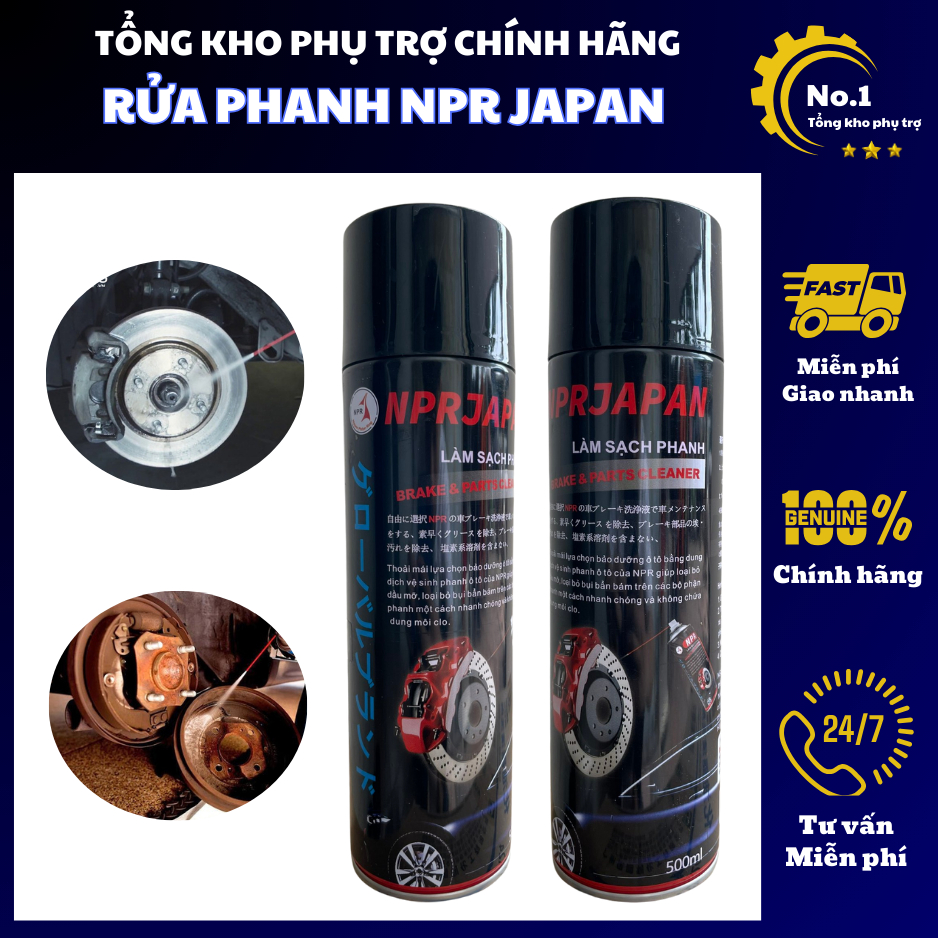 Dung dịch vệ sinh làm sạch bố thắng, phanh, tẩy dầu mỡ, hóa chất NPR JAPAN 500ML