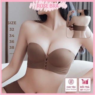 [LOẠI 1/Size 32-38] Áo lót nữ cài trước, Áo ngực không dây su đúc không gọng mút dày RO374