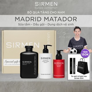 Giftbox combo 3 madrid matador sirmen europe sữa tắm gội nam 4in1 350g dầu gội nam 320g và dung dịch vệ sinh 3in1 100g