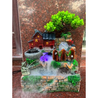  Thác Nước Phong Thủy Tiểu Cảnh Hòn Non Bộ mini để bàn trang trí nhà xanh mã 53 