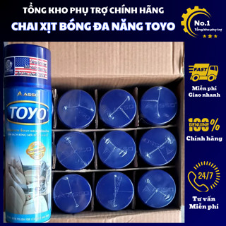   Thùng 12 Chai  Xịt bóng da gỗ nội ngoại thất nhựa ô tô xe máy toyo 500ml 