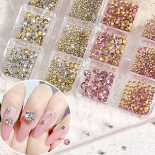 Đá chân nhọn khay mix đủ size đính móng siêu sáng đẹp