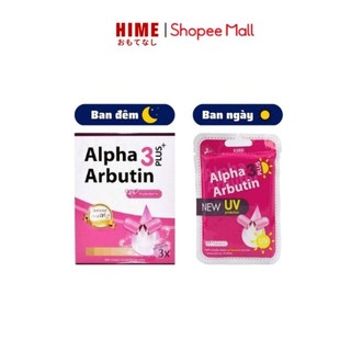 Bột kích trắng Alpha Arbutin 3Plus ngày và đêm vỉ 10 viên,giúp da trắng sáng an toàn