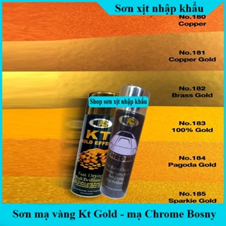 Bình Sơn Xịt Mạ Vàng Bosny 18K 24K KT Màu 180 181 182 183 184 185 crom- Sơn Xe Máy - Bình Xịt Mạ Vàng Tạo Hiệu Ứng Gold