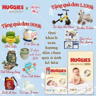 Tã dán, tã quần huggies skin perfect nb70, s54, m76, l68, xl62, xxl54 mẫu mới cho bé