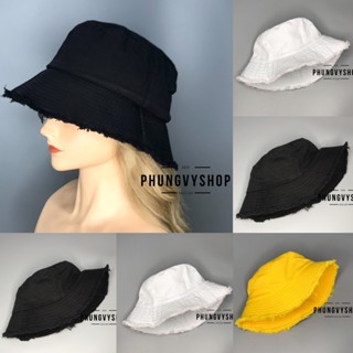 Mũ bucket tai bèo vành phungvyshop BO TUA RUA RÁCH TRƠN- nón unisex nam nữ