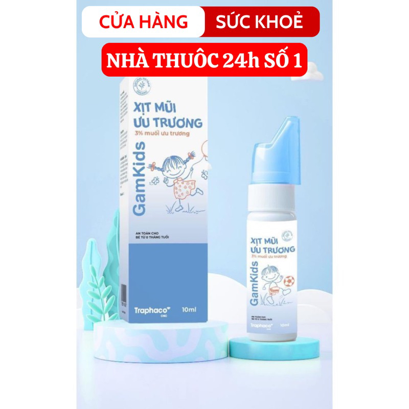 Xịt mũi Ưu Trương Gamkids giúp hỗ trợ thông mũi