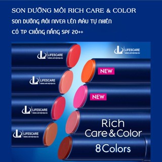Son dưỡng môi có màu chống nắng Nivea Rich Care And Color Nhật Bản, 2g