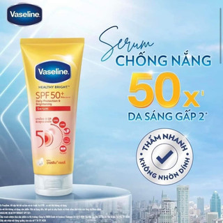 Serum chống nắng cơ thể Vaseline 50x bảo vệ da với SPF 50+ PA++++ giúp da sáng hơn gấp 2X 300ml - hàng Thái Lan Chính Hã