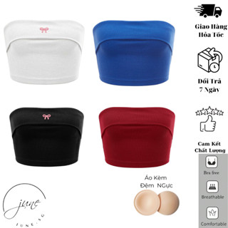 Áo croptop quây ngang JUNE.SG Áo quây có mút ngực ôm body Tube Top D008