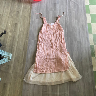 2hand đầm suông 2 dây kiểu eo 91cm dài 116cm mã 231