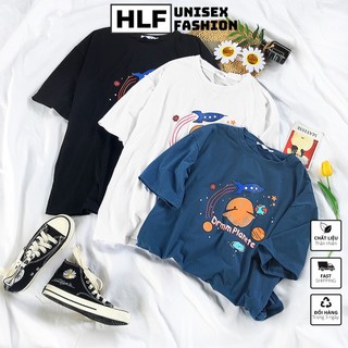 Áo thun tay lỡ form rộng Drmom Plonete, áo phông form rộng HLFashion