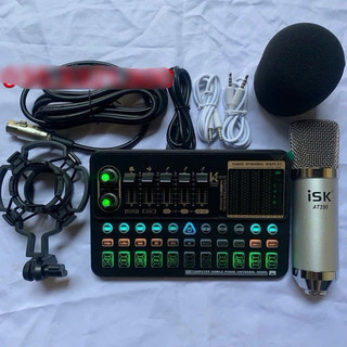 Bộ Mic Hát Thu âm K500 Mới nhất 2024 + Micro ISK AT350 dây livestream lấy nhạc đầy đủ